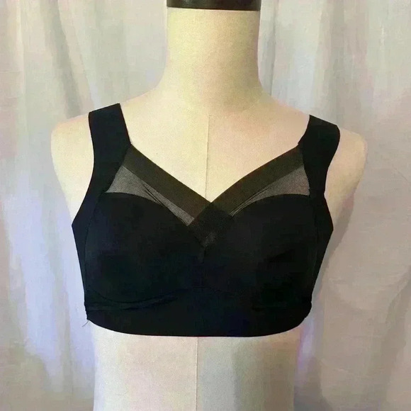 New. 3-pack Pull On Bras. Size Large. Stretch. Pink, Black, Grey. Lace Detail. - Picture 1 of 11